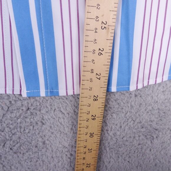 &Collar Shirt Mens Small‎ Multicolored Striped Button Up Oceanside Performance - Picture 7 of 11
